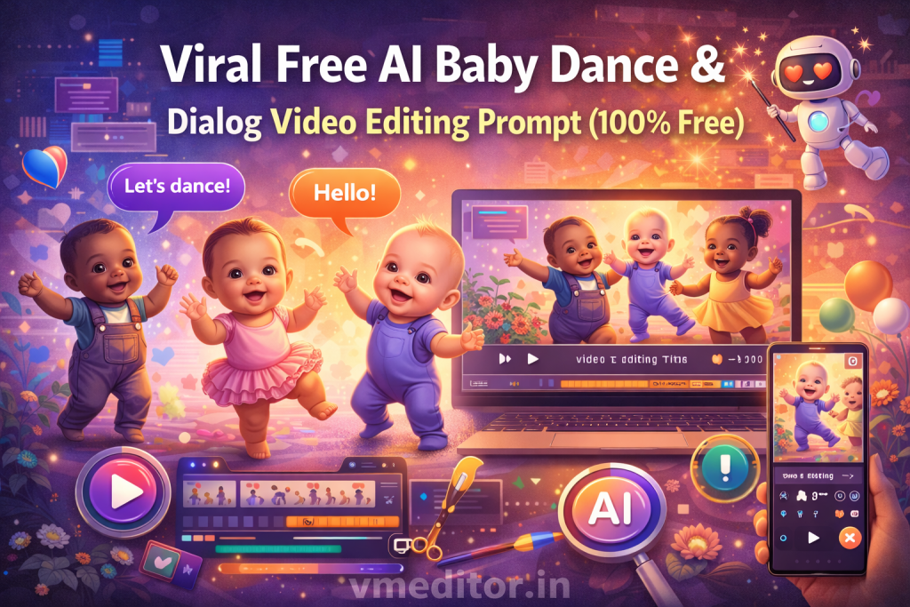 Viral Free AI Baby Dance & Dialog Video Editing Prompt (100% Free)