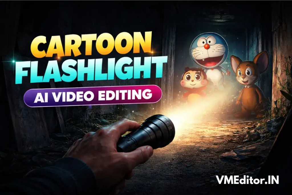 Cartoon Flashlight AI Video Editing