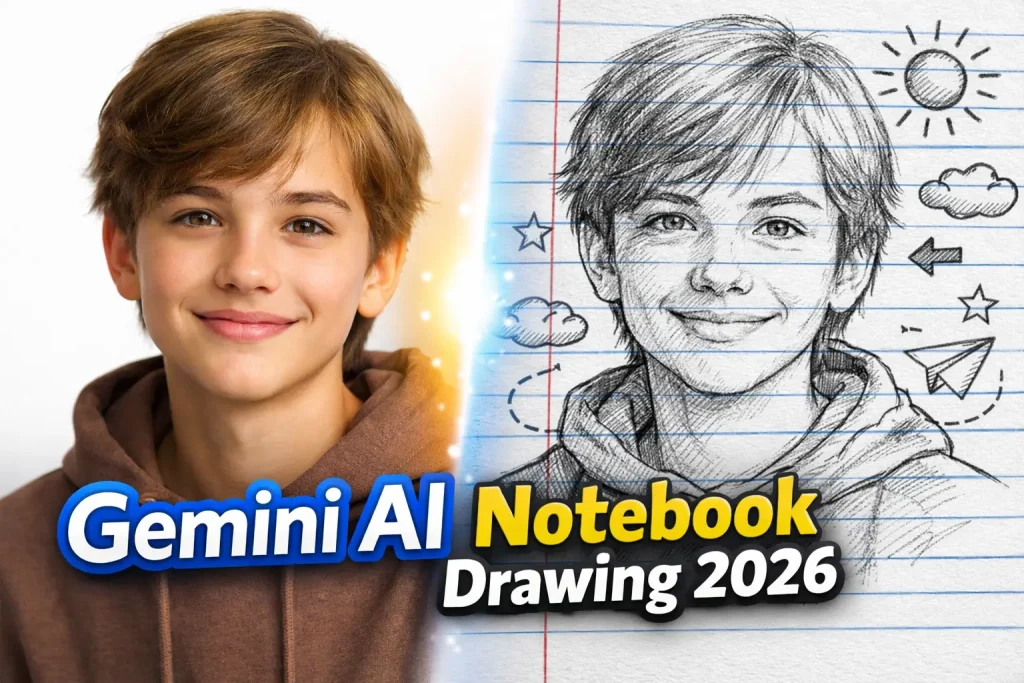 Notebook Drawing AI Photo Editing Prompt