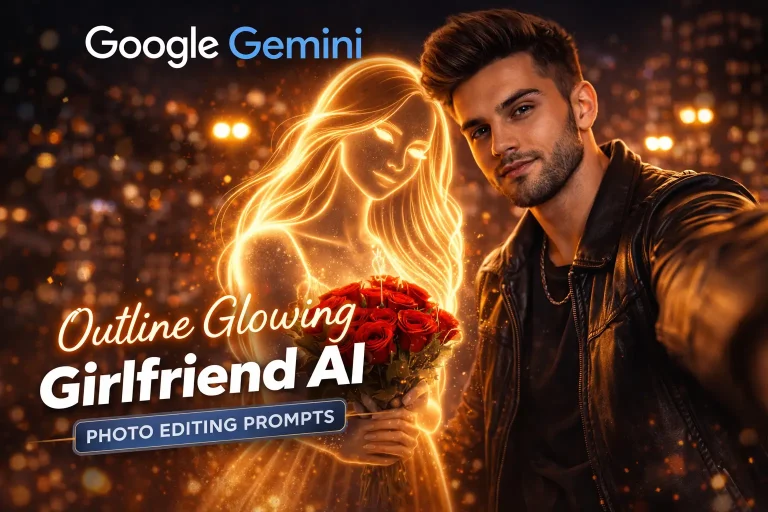 Outline Glowing Girlfriend AI Photo Editing Prompt