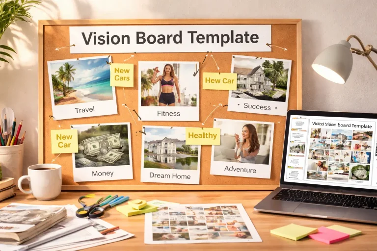 Vision Board Template Free & Printable Goal Planner