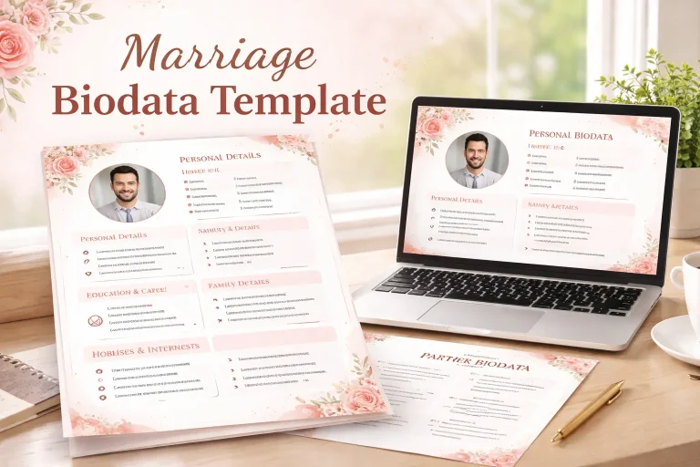 Marriage Biodata Template | Create a free Biodata in 2026