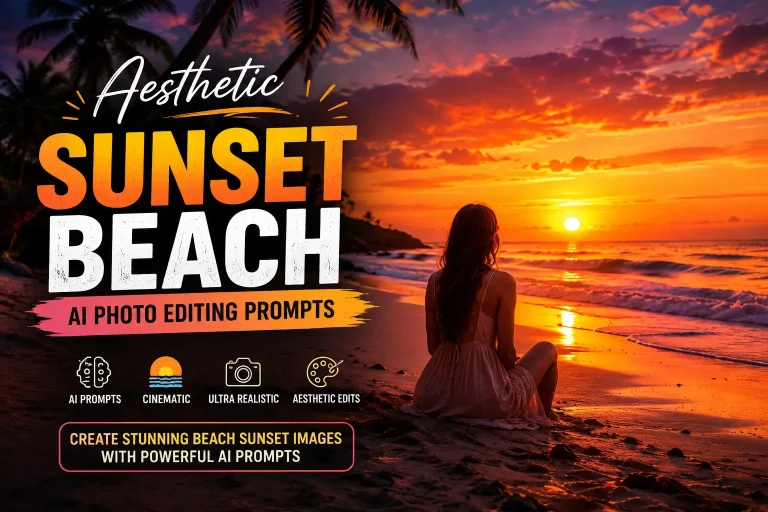 Aesthetic Sunset Beach AI Photo Editing Prompts 2026