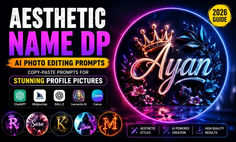 Aesthetic Name DP AI Photo Editing Prompts 2026