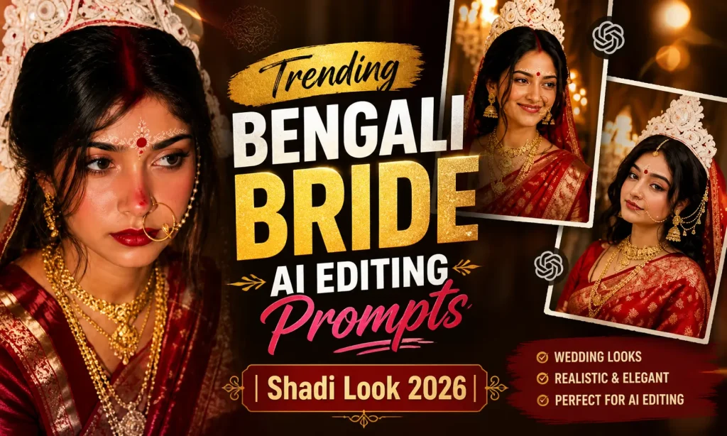 Trending Bengali Bride AI Editing Prompts | Shadi Look 2026