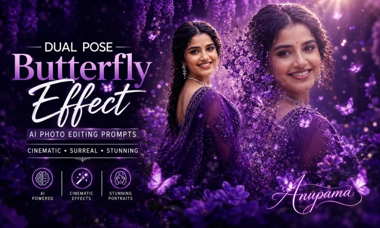 Dual Pose Butterfly AI Photo Editing Prompts 2026