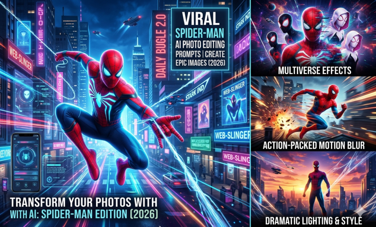Spider-Man AI Photo Editing Prompts | Create Viral Images 2026