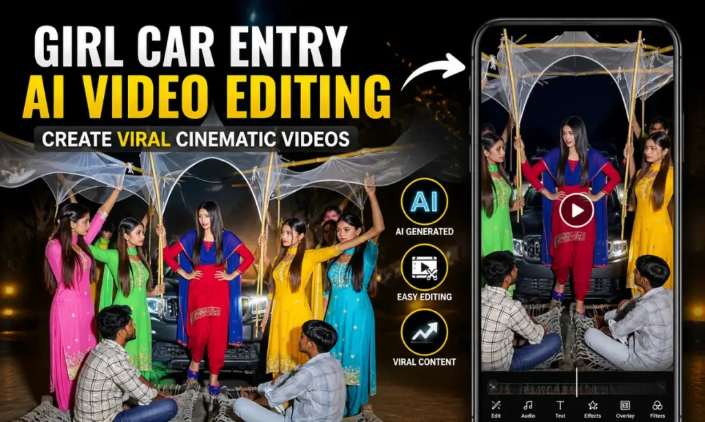 Girl Car Entry AI Video Editing