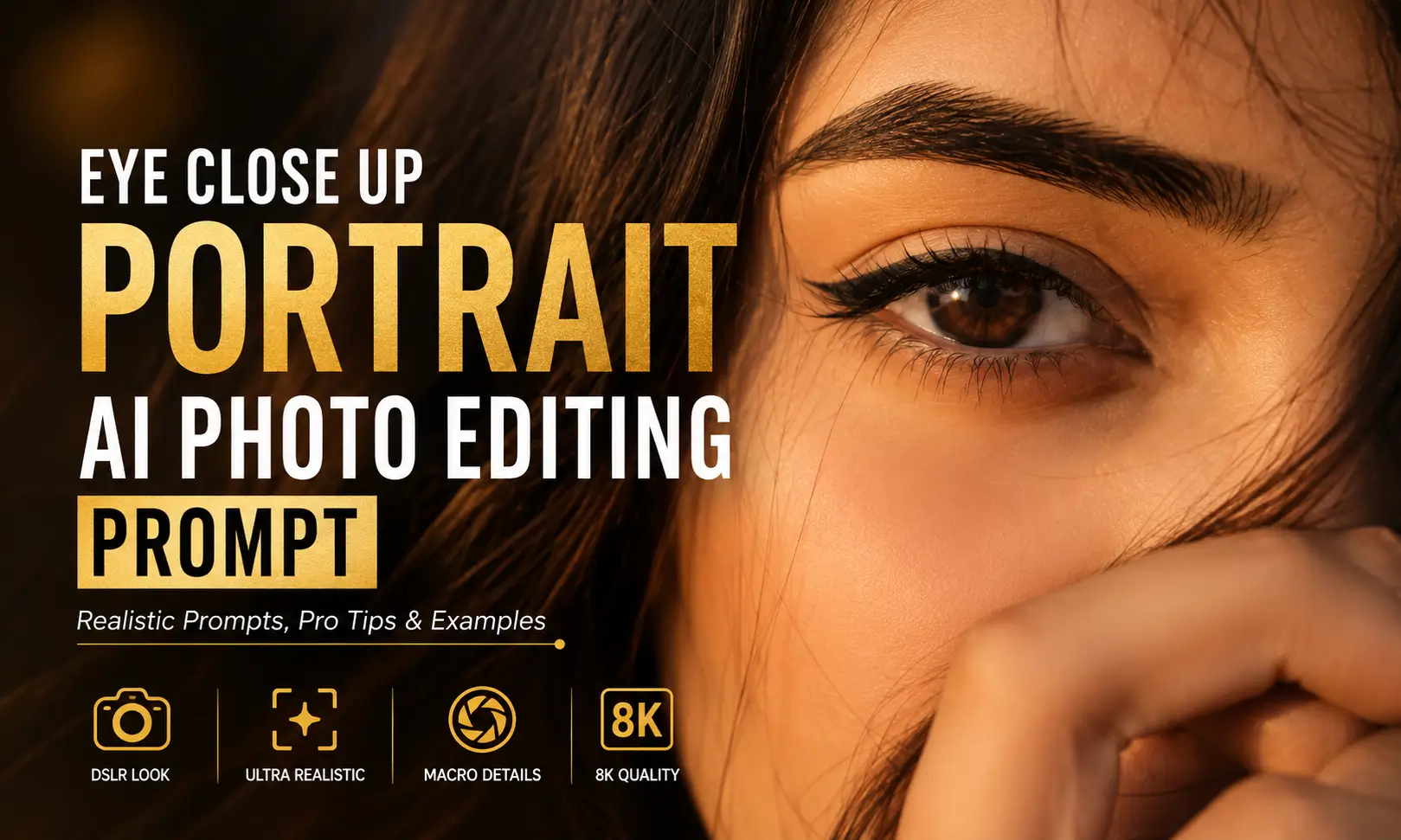 Eye close up potrait Ai photo editing prompt