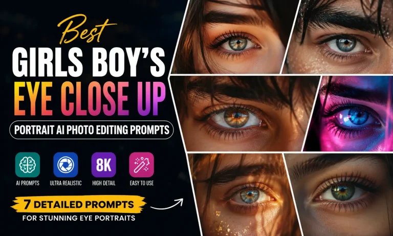 Girls Boy’s Eye Close Up Portrait AI Photo Editing Prompts