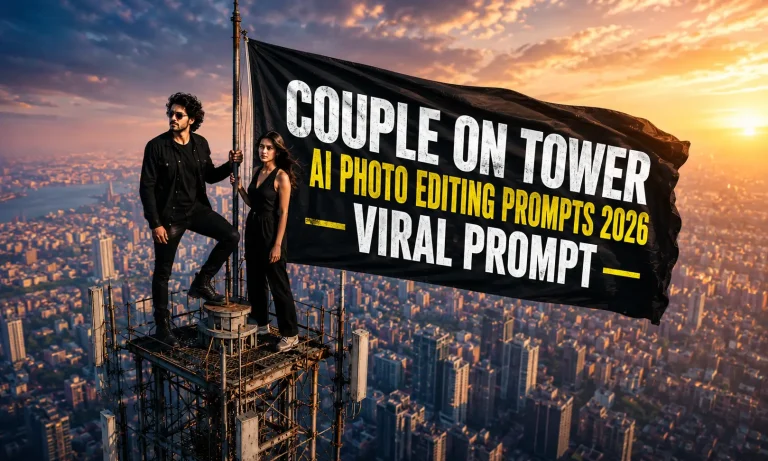 Couple on Tower AI Photo Editing Prompts 2026 | Viral Prompt