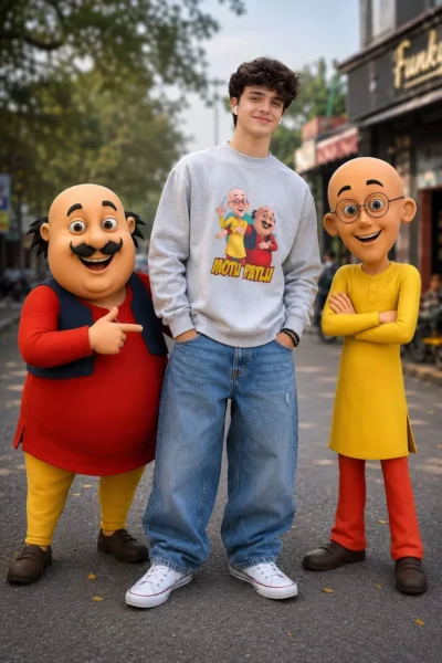 Motu Patlu AI Photo Editing Prompt
